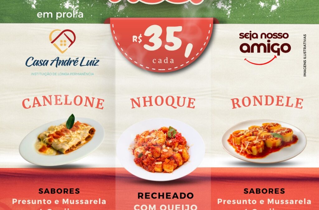 Vem aí o Festival de Massas em prol da Casa André Luiz! 