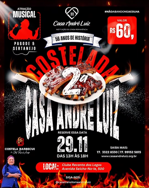 Casa André Luiz realiza evento beneficente com muita música e sabor!